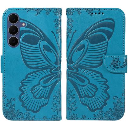 Mobigear Butterfly Samsung Galaxy S26 FE Hülle Klapphülle Geldbörse - Blau