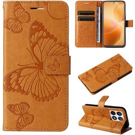 Mobigear Butterfly Xiaomi 14T Pro Hülle Klapphülle Geldbörse - Cognac