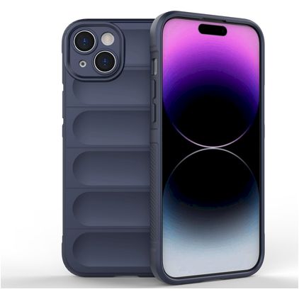 Mobigear Bumpy iPhone 15 Plus Hülle Flexibles TPU Backcover - Dunkelblau