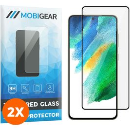 Mobigear Premium Samsung Galaxy S21 FE Panzerglas Gehärtetes Glas Displayschutz - Hüllenfreundlich - Schwarz (2er Pack)