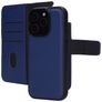 Mobiparts iPhone 16 Pro MagSafe Hülle Echtes Leder Abnehmbare 2in1 Klapphülle Geldbörse - Blau