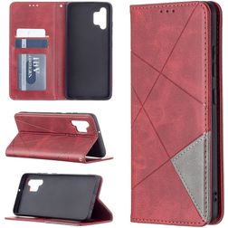 Mobigear Rhombus Slim Samsung Galaxy A32 4G Hülle Klapphülle - Rot