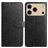 Mobigear Flowers iPhone 17 Pro Hülle Klapphülle Geldbörse - Schwarz