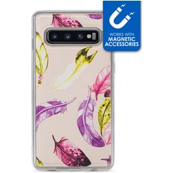 My Style Magneta Samsung Galaxy S10 Hülle Flexibles TPU Backcover - Feathers