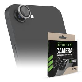 Striker Single Lens iPhone 16e Panzerglas Gehärtetes Glas Kameralinsen Schutz - Hüllenfreundlich - Schwarz