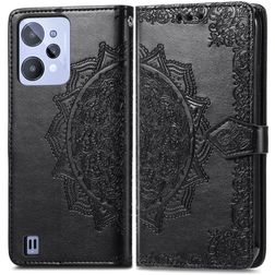 Mobigear Mandala Realme C31 Hülle Klapphülle Geldbörse - Schwarz