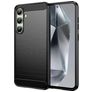 Mobigear Brushed Slim Samsung Galaxy S24 FE Hülle Flexibles TPU Backcover - Schwarz
