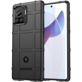 Mobigear Rugged Shield Motorola Edge 30 Ultra Hülle Flexibles TPU Backcover Stoßfest - Schwarz