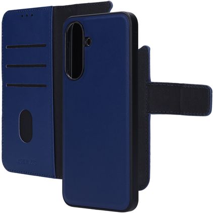 Mobiparts Samsung Galaxy A37 Hülle Echtes Leder Abnehmbare 2in1 Klapphülle Geldbörse - Blau