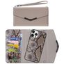 Mobilize Elegant Magnet iPhone 12 Pro Max Hülle 2in1 Clutch (herausnehmbar) - Beige Snake