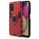Mobigear Armor Ring Samsung Galaxy A03s Hülle Hardcase Backcover Stoßfest mit Ringhalter - Rot