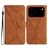 Mobigear Stitch iPhone 17 Pro Hülle Klapphülle Geldbörse - Braun