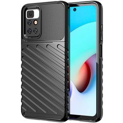 Mobigear Groove Xiaomi Redmi 10 4G Hülle Flexibles TPU Backcover - Schwarz