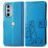 Mobigear Clover Motorola Edge 30 Pro Hülle Klapphülle Geldbörse - Blau