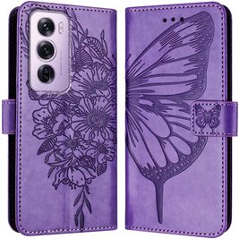 Mobigear Butterfly OPPO Reno 12 Pro Hülle Klapphülle Geldbörse - Lila