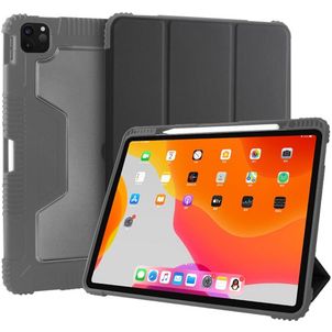 Mutural Tri-Fold Tough iPad Pro 12.9 Zoll (2022) Hülle Klapphülle + Stifthalter - Schwarz