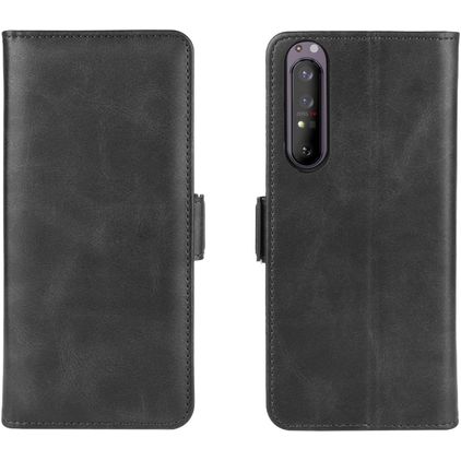 Mobigear Slim Magnet Sony Xperia 1 II Hülle Klapphülle Geldbörse - Schwarz