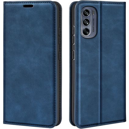 Mobigear Retro Slim Motorola Moto G62 Hülle Klapphülle Geldbörse - Blau