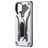 Mobigear Armor Stand Samsung Galaxy A12 Hülle Hardcase Backcover Stoßfest mit Ständer - Silber