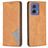 Mobigear Rhombus Slim Motorola Moto G85 Klapphülle - Cognac