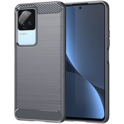 Mobigear Brushed Slim POCO F4 Hülle Flexibles TPU Backcover - Grau