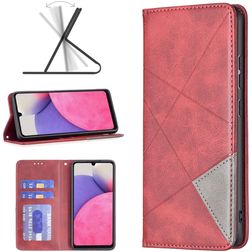 Mobigear Rhombus Slim Samsung Galaxy A33 Hülle Klapphülle - Rot