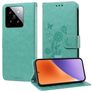 Mobigear Flowers Xiaomi 15 Hülle Klapphülle Geldbörse - Grün