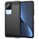 Mobigear Brushed Slim POCO F4 Hülle Flexibles TPU Backcover - Schwarz