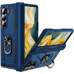 Mobigear Armor Ring Samsung Galaxy Z Fold 6 Hülle Hardcase Backcover Stoßfest mit Ringhalter - Marineblau