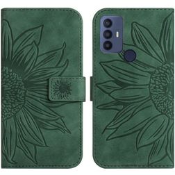 Mobigear Sunflower TCL 30 SE Hülle Klapphülle Geldbörse - Grün