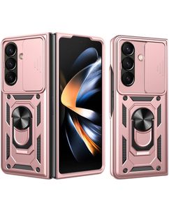 Mobigear Armor Ring Cam Slide Samsung Galaxy Z Fold 8 Ultra Hülle Hardcase Backcover Stoßfest mit Ringhalter und Kamera Slider - Roségold