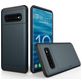 Mobigear Card Samsung Galaxy S10 Hülle Hardcase Backcover Stoßfest mit Kartenhalter - Marineblau