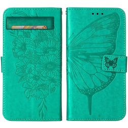 Mobigear Butterfly Google Pixel 7a Hülle Klapphülle Geldbörse - Grün