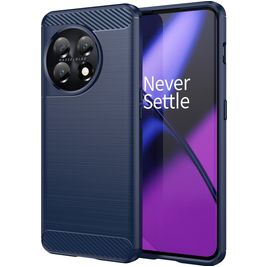 Mobigear Brushed OnePlus 11 Hülle Flexibles TPU Backcover - Blau