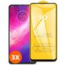 Mobigear Premium Motorola One Hyper Panzerglas Gehärtetes Glas Displayschutz - Hüllenfreundlich - Schwarz (3er Pack)