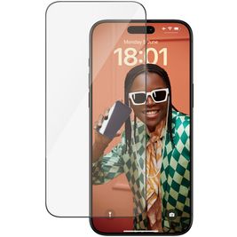 PanzerGlass Ultra-Wide Fit iPhone 15 Pro Max Gehärtetes Glas Displayschutz - Hüllenfreundlich + Applikator - Schwarz