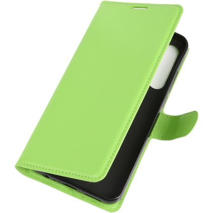 Mobigear Classic HTC Desire 20 Pro Hülle Klapphülle Geldbörse - Grün
