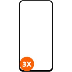 Mobigear Premium Motorola One Hyper Panzerglas Gehärtetes Glas Displayschutz - Hüllenfreundlich - Schwarz (3er Pack)