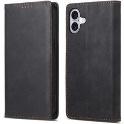 Mobigear Wallet iPhone 16 Plus Hülle Klapphülle Geldbörse - Schwarz