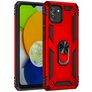 Mobigear Armor Ring Samsung Galaxy A03 Hülle Hardcase Backcover Stoßfest mit Ringhalter - Rot