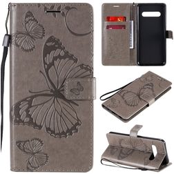 Mobigear Butterfly LG V60 ThinQ Hülle Klapphülle Geldbörse - Grau