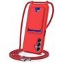 Mobigear Lanyard Card Samsung Galaxy A16 Silikon Handykette mit Kartenhalter - Rot