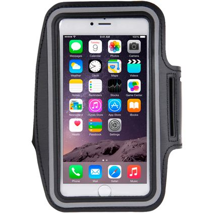 Mobigear Handyhalterung Joggen iPhone 8 Plus Sporthülle Neopren Sportarmband - Schwarz