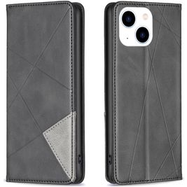 Mobigear Rhombus Slim iPhone 15 Hülle Klapphülle - Schwarz