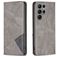 Mobigear Rhombus Slim Samsung Galaxy S23 Ultra Hülle Klapphülle - Grau