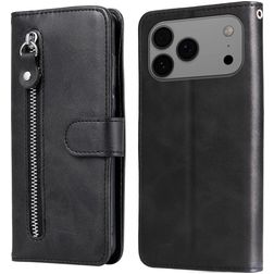 Mobigear Zipper iPhone 17 Pro Max Hülle Klapphülle Geldbörse - Schwarz