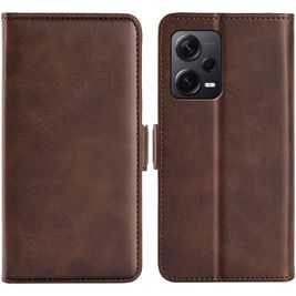 Mobigear Slim Magnet Xiaomi Redmi Note 12 Pro Plus Hülle Klapphülle Geldbörse - Braun