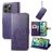 Mobigear Clover iPhone 15 Pro Hülle Klapphülle Geldbörse - Lila