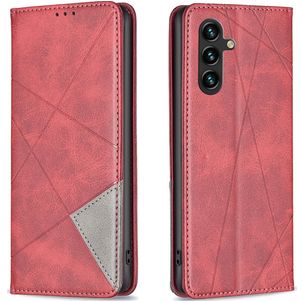 Mobigear Rhombus Slim Samsung Galaxy A35 Hülle Klapphülle - Rot
