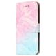 Mobigear Marble iPhone SE (2020) Hülle Klapphülle Geldbörse - Blau / Pink
